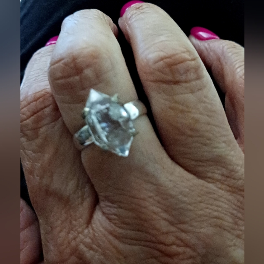 Herkimer Diamond 925 Sterling Silver Ring, Size 9 - Picture 3 of 12